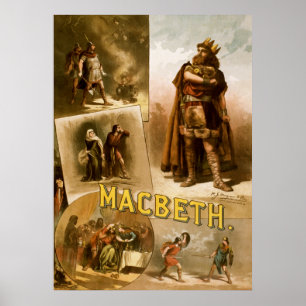 Póster Thomas W. Keene en MacBeth de William Shakespeare