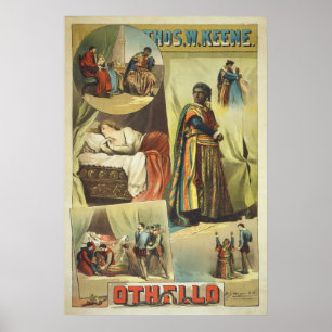 Póster Thomas W. Keene en Othello de William Shakespeare
