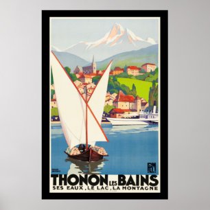 Póster Thonon Les Bains Francia Viaja Europa