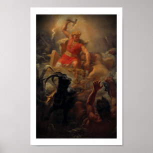 Póster Thor combate a los gigantes