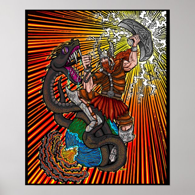 Póster Thor vs. Jörmungandr (Frente)