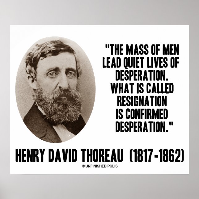 Póster Thoreau Lead Quiet Vive La Renuncia De La Desesper (Frente)
