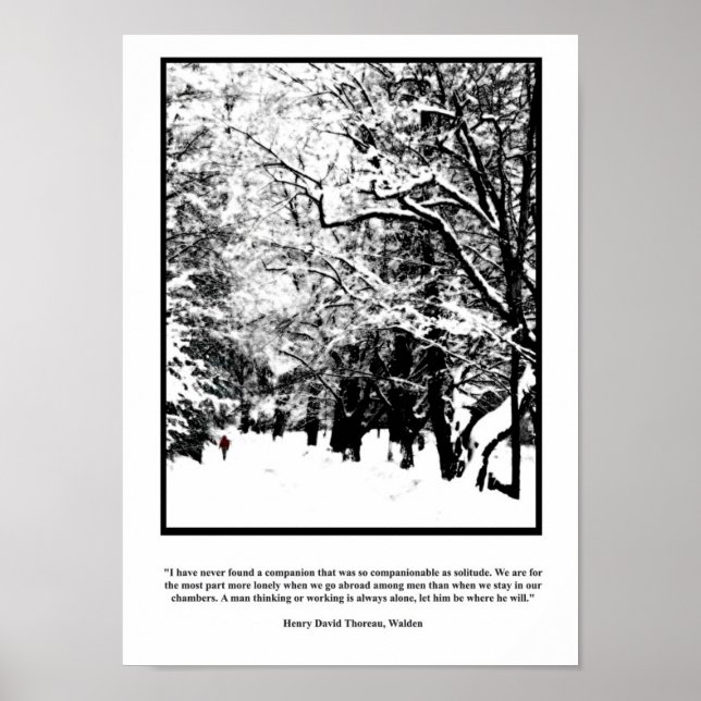 Póster Thoreau Soltude Quote Poster - Camino solitario Nu (Frente)