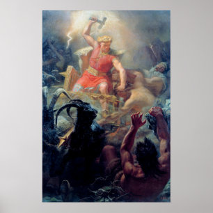 Póster Thor's Fight with the Giants Mårten Winge