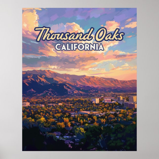 Póster Thousand Oaks California Los Angeles Ventura (Frente)