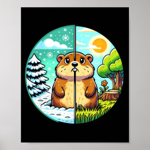 Póster Threadrock Día de la Marmota Invierno o Primavera