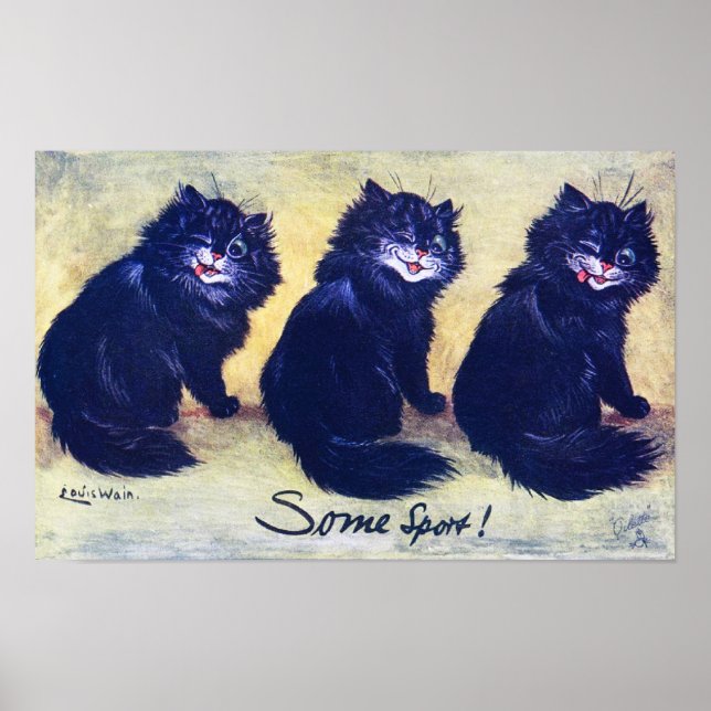 Póster Three Black Cats, Louis Wain (Frente)
