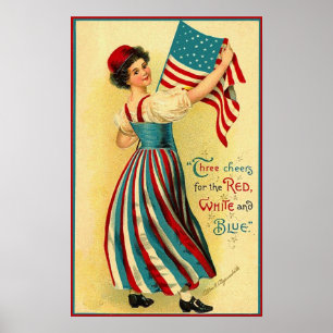 Póster Three Cheers for the Red, White and Blue