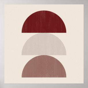 Póster Three Color Painted Crescents 01