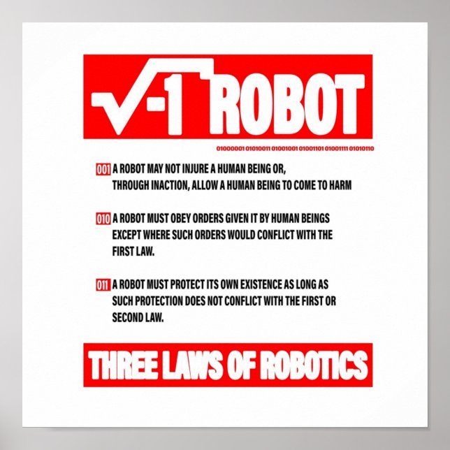 PÓSTER THREE LAWS OF ROBOTICS (Frente)