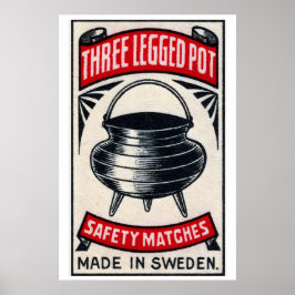 Póster Three Legged Pot - Matchbox Print - Aesthetic Wall