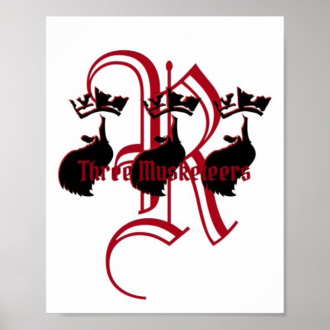 Póster Three Musketeers with Knight Initial  (Frente)