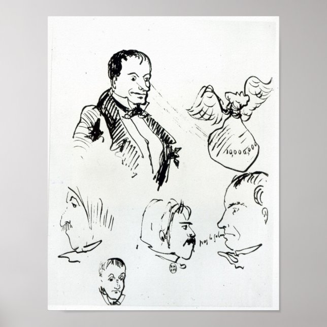 Póster Three self portraits and profiles (Frente)