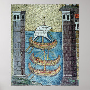 Póster Three ships entering the port of Ravenna