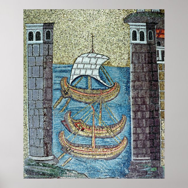 Póster Three ships entering the port of Ravenna (Frente)