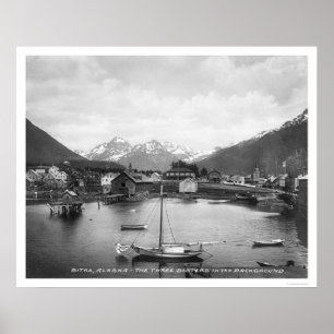 Póster Three Sisters Mountains Sitka 1912