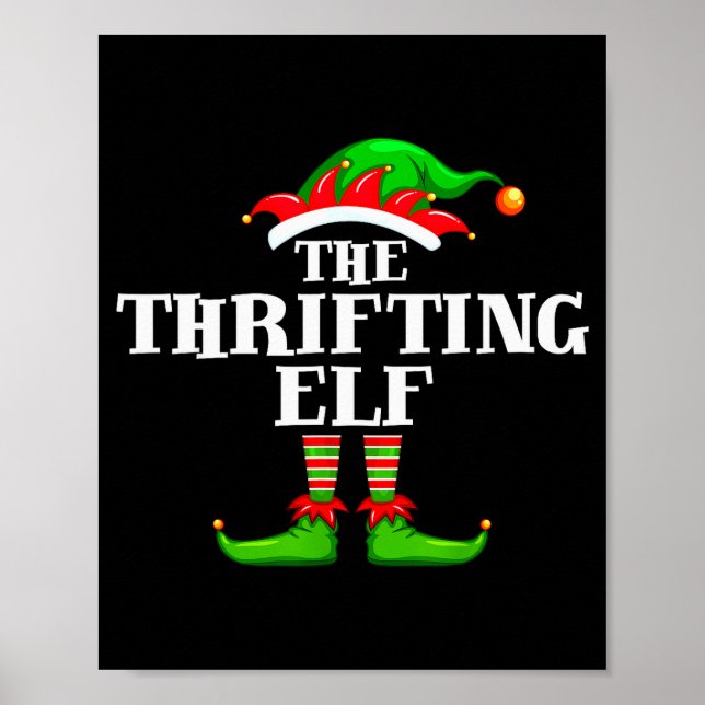 Póster Thrifting Elf Matching Family Group Christmas Part (Frente)