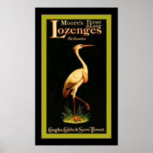 Póster Throat and Lung Lozenges~Medicina de época
