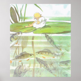 Póster Thumbelina, Ilustracion vintage, de Elsa Beskow