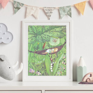 Póster Thumbelina, Ilustracion vintage, de Elsa Beskow