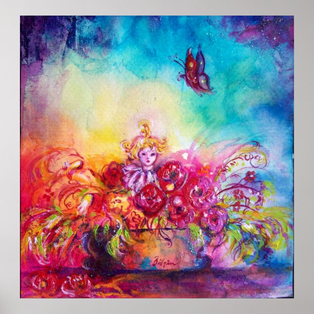 PÓSTER THUMBELINA,TAPA DE FLORES Y MARIPOSA (Frente)