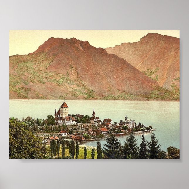 Póster Thun, Lago de, Spiez, Bernese Oberland, Suiza (Frente)