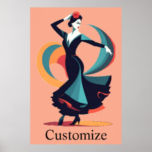Póster Thunder_Cove, bailarina de flamenco