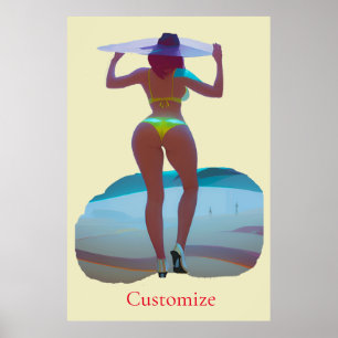 Póster Thunder_Cove, Chica de playa de booty en bikini