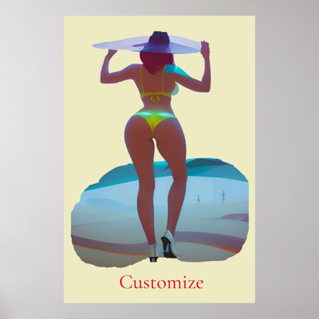 Póster Thunder_Cove, Chica de playa de booty en bikini (Frente)