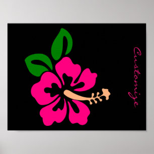 Póster Thunder_Cove de flor rosada tropical hibiscus