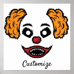 Póster Thunder_Cove, payaso gracioso y asustado