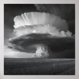 Póster Thunderhead Cloud - Dramatic Black and White