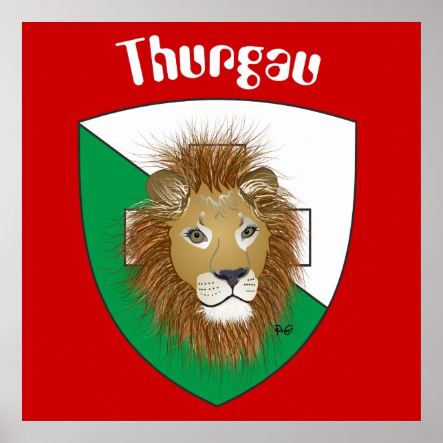 Póster Thurgau Schweiz Poster de Suiza (Frente)