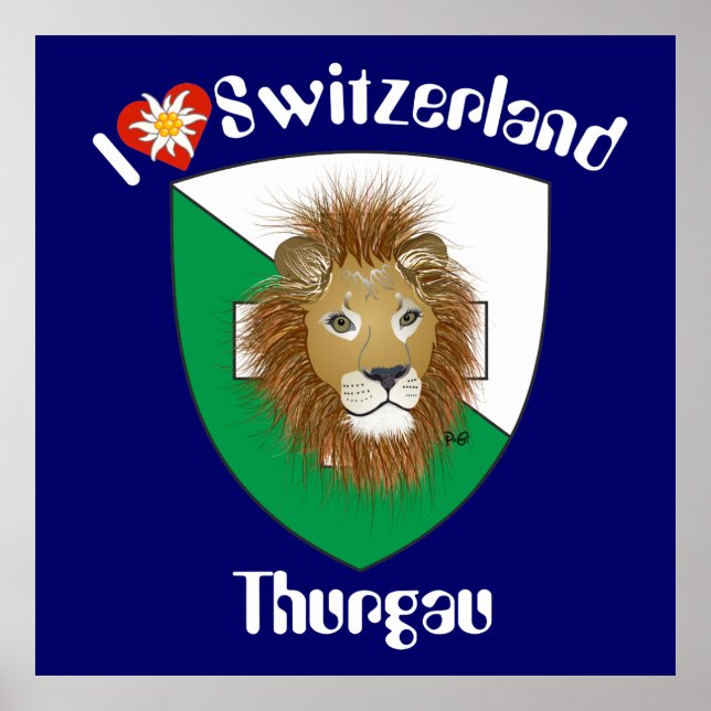 Póster Thurgau Schweiz Poster de Suiza (Frente)