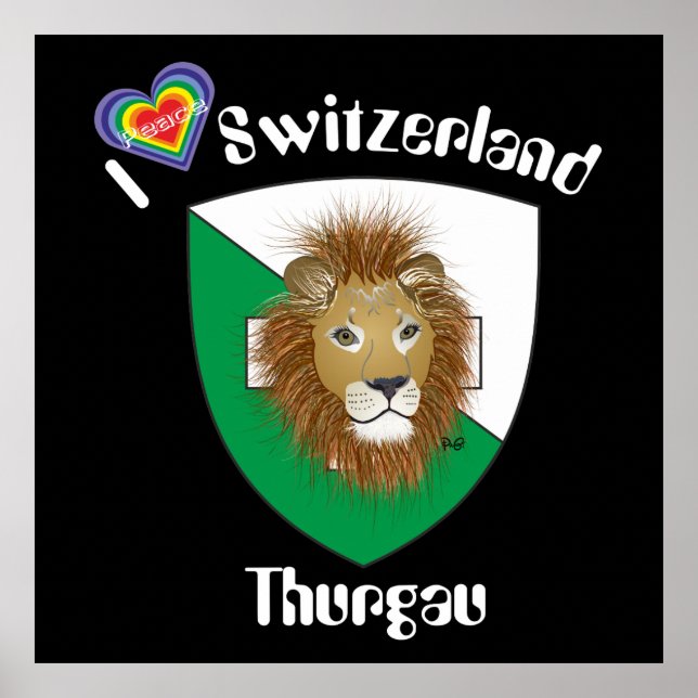 Póster Thurgau Schweiz Poster de Suiza (Frente)