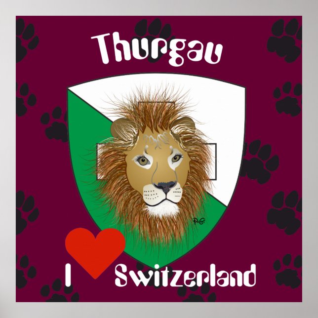 Póster Thurgau Schweiz Poster de Suiza (Frente)