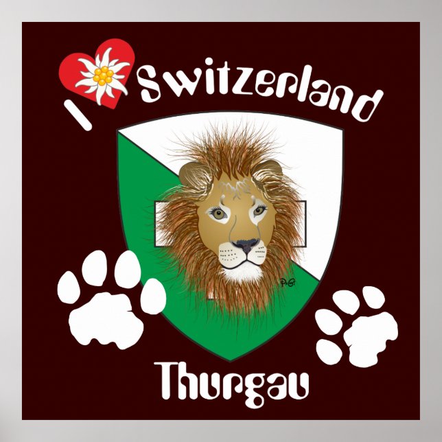 Póster Thurgau Schweiz Poster de Suiza (Frente)