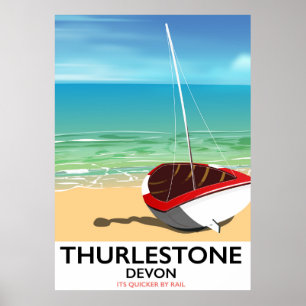 Póster Thurlestone South Devon travel poster