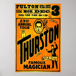 Póster Thurston, 23ro viaje anual del mago famoso