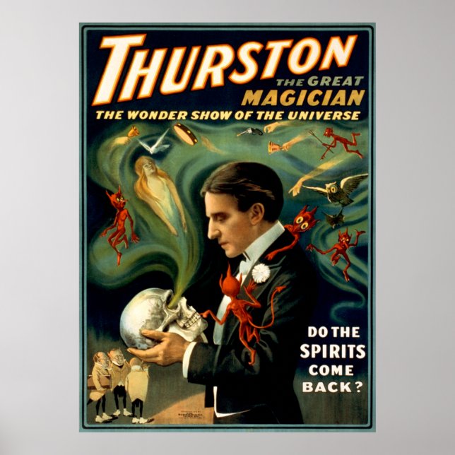 Póster Thurston el Gran Magiciano c. 1915 (Frente)