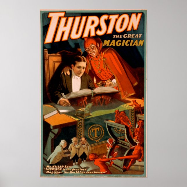 Póster Thurston el gran mago con la magia del diablo (Frente)