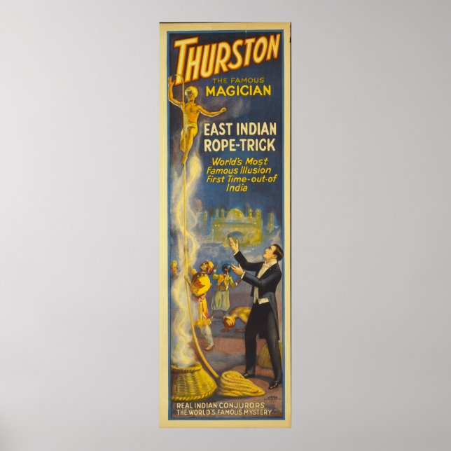 Póster Thurston el mago - Trick del cuervo indio oriental (Frente)