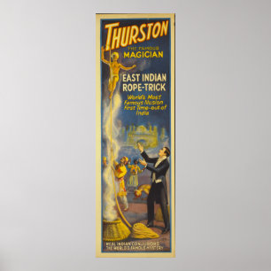 Póster Thurston el mago - truco de la cuerda del indio