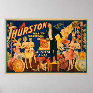 Póster Thurston, mágico maestro "fuera de un Gorra"