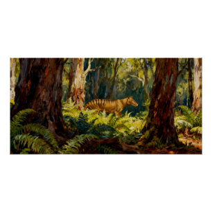 Póster Thylacinus cynocephalus – Tilacino de Tasmania