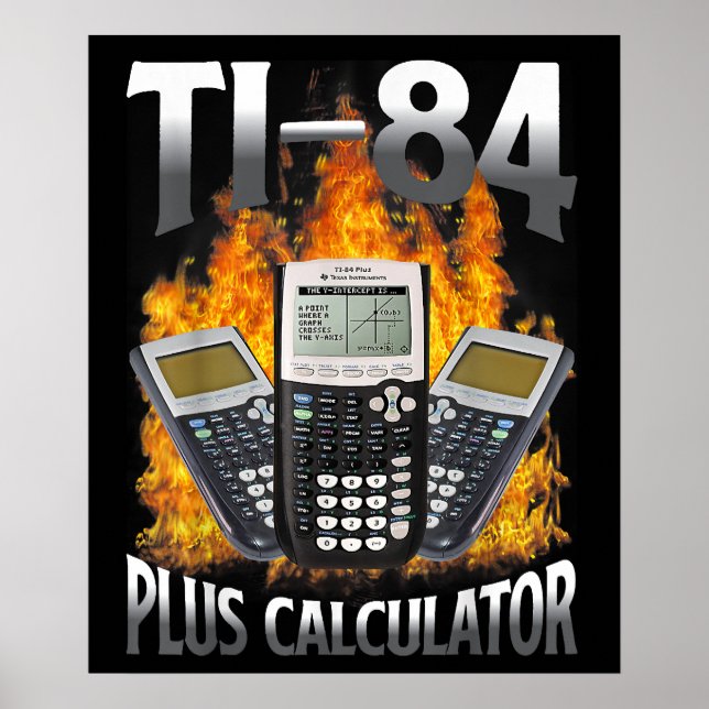 Póster Ti-84 Plus Calculator Funny Math Teacher (Frente)