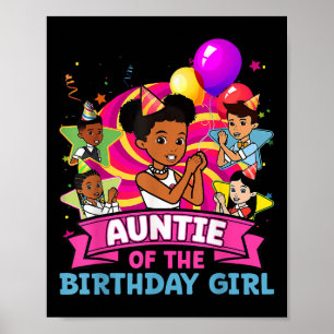 Póster Tía: Chica De Cumpleaños Fiesta Doll Pink Family D