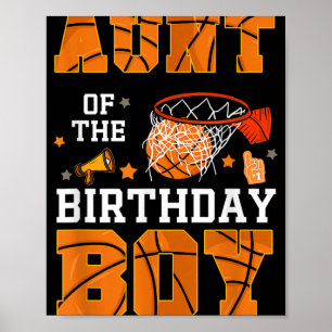 Póster Tía De Birthday Boy Basketball B-day Decorati