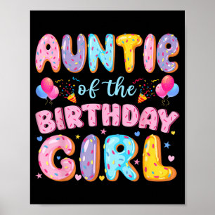 Póster Tía de la cumpleañera Donut Dulce Cumpleaños