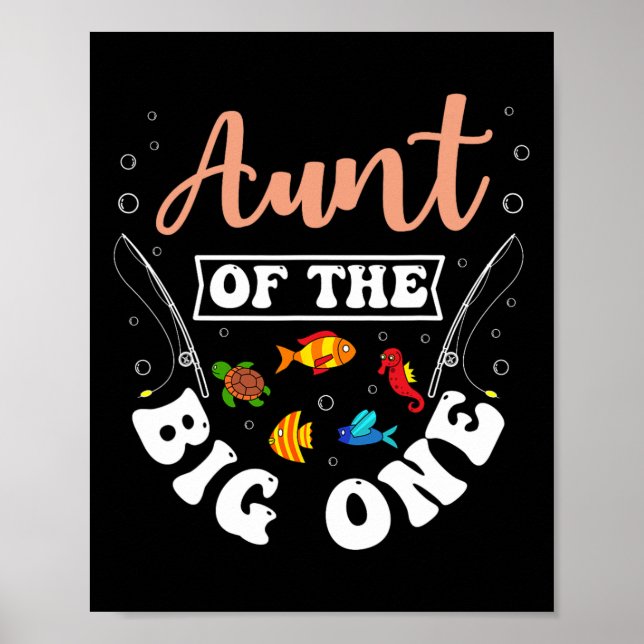 Póster Tía De La Gran Fiesta Del Cumpleaños De La Pesca B (Frente)